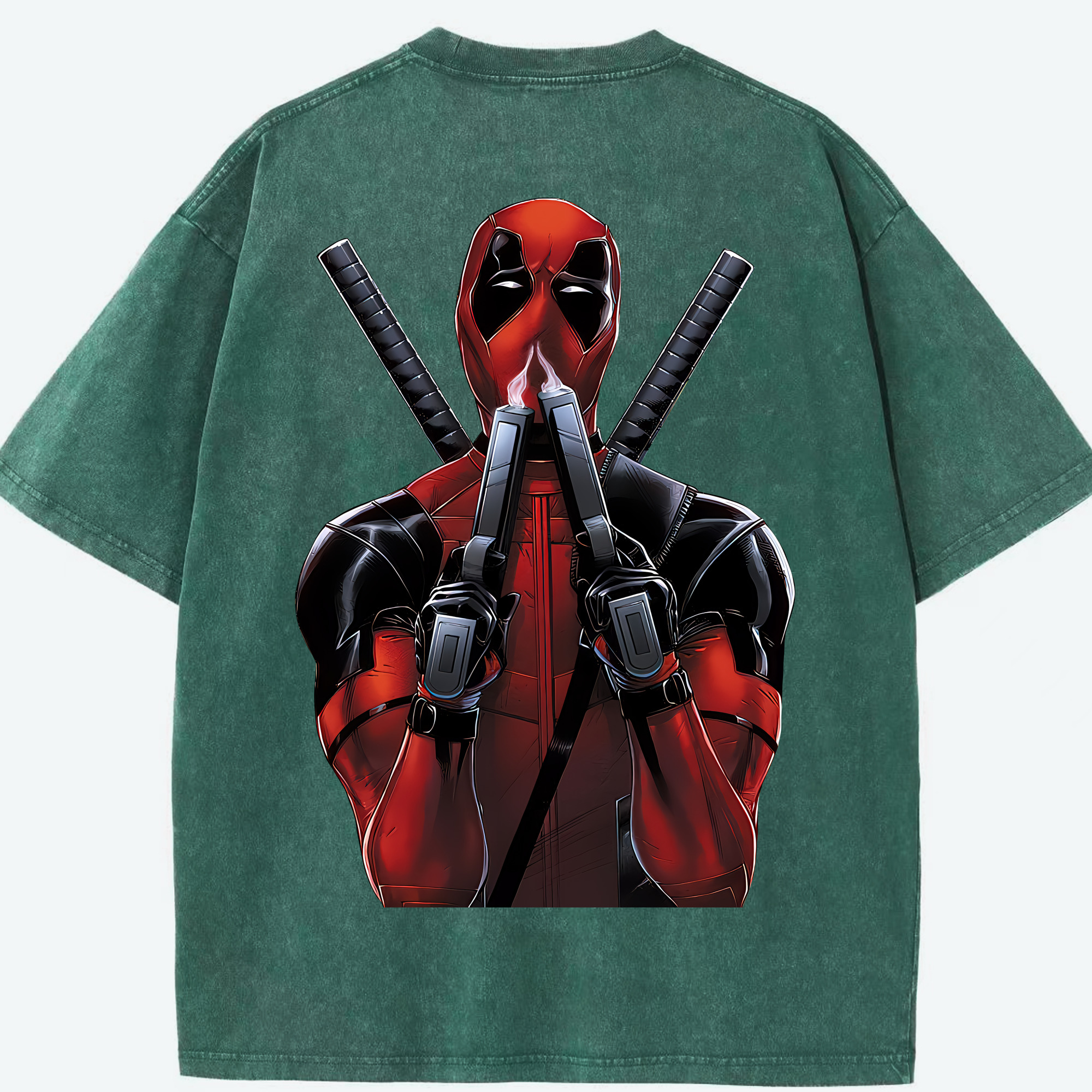 （画像用） Deadpool デッドプール 綿100% ヴィンテージ風 半袖Tシャツ（背面プリント）